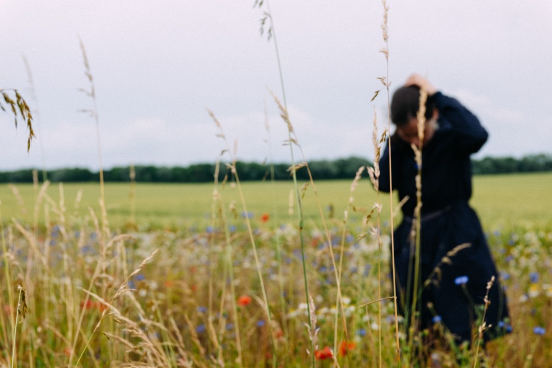 Girl in a flower field